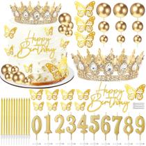 Kit de Decoração para Bolo SUTROMA Coroa Topo Dourado e Branco Kit de Decoração para Bolo SUTROMA Coroa Topo Dourado e Branco