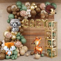 Kit de decoração para chá de bebê Amandir Woodland Animals 137 unidades