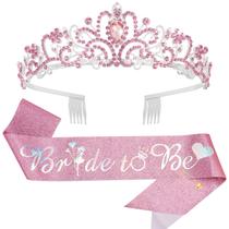 Kit de decoração para chá de panela CIEHER Bride To Be Sash & Crown