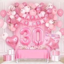 Kit de Decoração para Festa de 30 Anos Rosa RBYOO Kit de Decoração para Festa de 30 Anos Rosa RBYOO