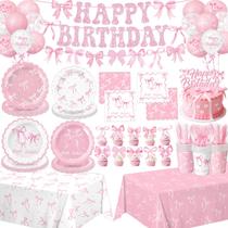 Kit de Decoração para Festa de Aniversário com Laço Rosa QIYANPAX Kit de Decoração para Festa de Aniversário com Laço Rosa QIYANPAX