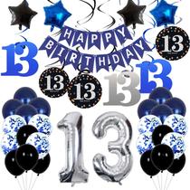 Kit de decorações de aniversário HULASO 13th Dark Blue para meninos/meninas