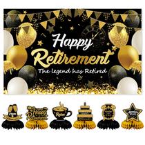Kit de decorações para festas de aposentadoria Wjytddpu Black Gold Kit de decorações para festas de aposentadoria Wjytddpu Black Gold