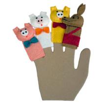 Kit de Dedoches em Feltro - Os Três Porquinhos