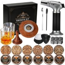 Kit de Defumação de Whisky Asovnis com 6 Chips de Madeira e 2 Copos