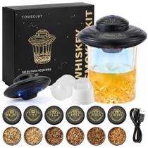 Kit de Defumador Elétrico para Whisky ComboJoy com LED e 6 Sabores de Madeira