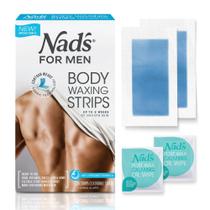 Kit de depilação corporal Wax Strips Nad's para homens com 20 tiras