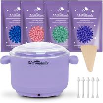 Kit de depilação Maromamix, aquecedor de cera de silicone com esferas de cera dura