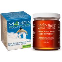 Kit de depilação MOOM para homens, cera de açúcar orgânica de 350 ml