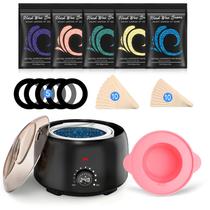 Kit de Depilação TIKESI para Mulheres e Homens, Aquecedor Digital de Cera com 400g de Cera Dura em 5 Sacos, Kit de Depilação para Corpo Inteiro, Rosto, Sobrancelhas, Biquíni, Pernas, Depilação Brasileira e Pele Sensível