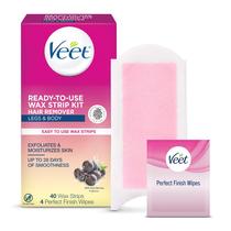 Kit de depilação Veet pronto para uso para mulheres com 40 tiras de cera