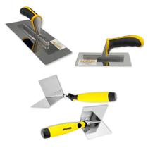 Kit De Desempenadeiras Evolution Canto e Quina Com Flexível 36x11cm e Rígida Aço Inoxidável Cabo Ergonômico Construções e Acabamentos Obras em Geral Kit De Desempenadeiras Evolution Canto e Quina Com Flexível 36x11cm e Rígida Aço Inoxidável Cabo Ergonômico Construções e Acabamentos Obras em Geral