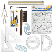 Kit de Desenho ALVIN DDKE2 com 13 Peças para Desenho Técnico Kit de Desenho ALVIN DDKE2 com 13 Peças para Desenho Técnico