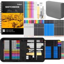 Kit de desenho Caliart 176PCS de materiais de arte com 100 folhas Kit de desenho Caliart 176PCS de materiais de arte com 100 folhas