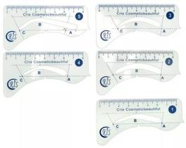 Kit De Desenho Com Régua Para Sobrancelha Santa Clara Com 5 Unidades