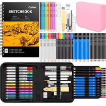 Kit de desenho de materiais de arte Caliart 176 unidades com 100 folhas Kit de desenho de materiais de arte Caliart 176 unidades com 100 folhas