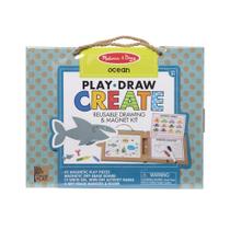Kit de desenho e ímã Melissa & Doug Natural Play Ocean