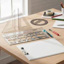 Kit de Desenho Geométrico Avançado Adaptado Braille Baixa Visão