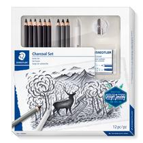 Kit de desenho STAEDTLER Mars Lumograph com lápis de carvão Kit de desenho STAEDTLER Mars Lumograph com lápis de carvão