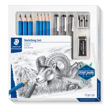 Kit de desenho STAEDTLER Mars Lumograph Conjunto de lápis e canetas