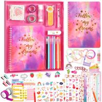 Kit de diário DIY NOWRICH para meninas de 7 a 14 anos com 74 unidades