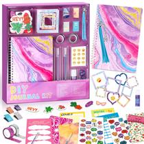 Kit de diário DIY PERRYHOME para meninas de 8 a 12 anos com papelaria Kit de diário DIY PERRYHOME para meninas de 8 a 12 anos com papelaria