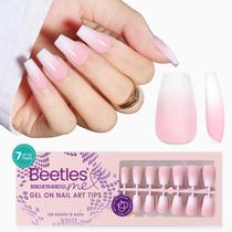 Kit de dicas de unhas besouros Ombre French Gel 210 unidades rosa para mulheres Kit de dicas de unhas besouros Ombre French Gel 210 unidades rosa para mulheres