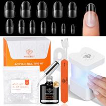 Kit de dicas de unhas em gel, modelo oval médio com lâmpada U V, 216 unidades Kit de dicas de unhas em gel, modelo oval médio com lâmpada U V, 216 unidades