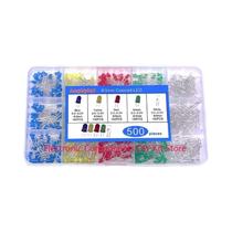 Kit De Diodos LED 3MM 5MM 100 300 500PCS Branco Verde Vermelho Azul Amarelo Caixa Eletrônica F3 F5