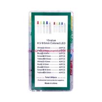 Kit De Diodos LED 3MM 5MM 100 300 500PCS Branco Verde Vermelho Azul Amarelo Caixa Eletrônica F3 F5