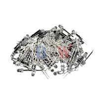 Kit De Diodos LED Sortidos 100PCS 3mm Amarelo Laranja Branco Verde Vermelho Azul Rosa Roxo Branco