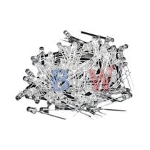 Kit De Diodos LED Sortidos 100PCS 3mm Branco Verde Vermelho Azul Amarelo Laranja Rosa Roxo Branco