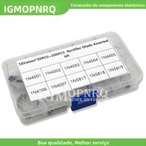 Kit De Diodos Retificadores Sortidos 100 Peças Valores De 1N4001 a 1N5819 Com Caixa Para Eletrônica