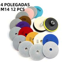 Kit De Discos De Polimento De Diamante De 4 Polegadas 12 Peças Para Granito Concreto Mármore Pedra