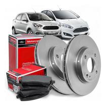 Kit de Discos e Pastilhas de Freio Dianteiro New Fiesta e Novo Ka 10 / 19 MOTORCRAFT VENTILADO 256mm