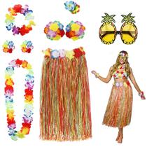 Kit de Disfraz de Falda Hula PHOGARY para Fiesta Luau Hawaiana para Mujer