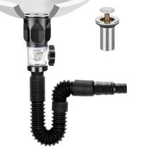 Kit de drenagem de pia de banheiro WEAQALD Flex-drain com P-trap & Stopper
