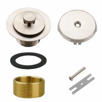 Kit de drenagem e transbordamento de banheira Welsan Lift & Turn Brushed Nickel