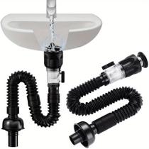 Kit De Drenagem Para Pia De Banheiro De 1-1/4 E 1-1/2 Polegadas, Tubo De Drenagem Metálico Tipo P