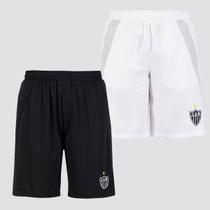Kit de Duas Bermudas Atlético Mineiro Preta e Branca Kit de Duas Bermudas Atlético Mineiro Preta e Branca