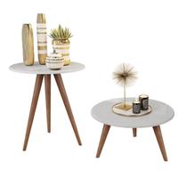 Kit De Duas Mesa Para Sala Retro Natália - JM3 Móveis Kit De Duas Mesa Para Sala Retro Natália - JM3 Móveis
