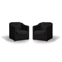 Kit de Duas Poltronas decorativa Tilla Sued Preto Kit de Duas Poltronas decorativa Tilla Sued Preto