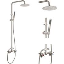 Kit de ducha exterior Aolemi con cabezal de lluvia de 20 cm y 2 manijas Kit de ducha exterior Aolemi con cabezal de lluvia de 20 cm y 2 manijas