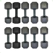 Kit de Dumbells Sextavado - Pares de 12 a 20 Kg Kit de Dumbells Sextavado - Pares de 12 a 20 Kg