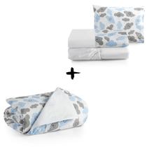 Kit de Edredom + Lençol 3 pçs Mini Cama Algodão Bebê Moderno