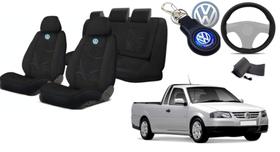 Kit de Elegância: Capas de Tecido para Bancos Saveiro 1999-2009 + Acessórios Personalizados VW