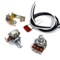 Kit de Elétrica Para Baixo Tipo Precision Bass PBA2 Potenciômetros Alpha + Jack