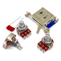 Kit de Elétrica Para Guitarra Tipo Strato HSH SCA8 Potenciômetros e Chave Alpha Kit de Elétrica Para Guitarra Tipo Strato HSH SCA8 Potenciômetros e Chave Alpha