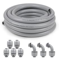 Kit de eletrodutos estanques a líquidos Elecoman 3/4 pol. 15 m com conectores Kit de eletrodutos estanques a líquidos Elecoman 3/4 pol. 15 m com conectores