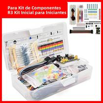 Kit De Eletrônica Para Iniciantes Capacitor Eletrolítico Resistor LED Breadboard Pacote De